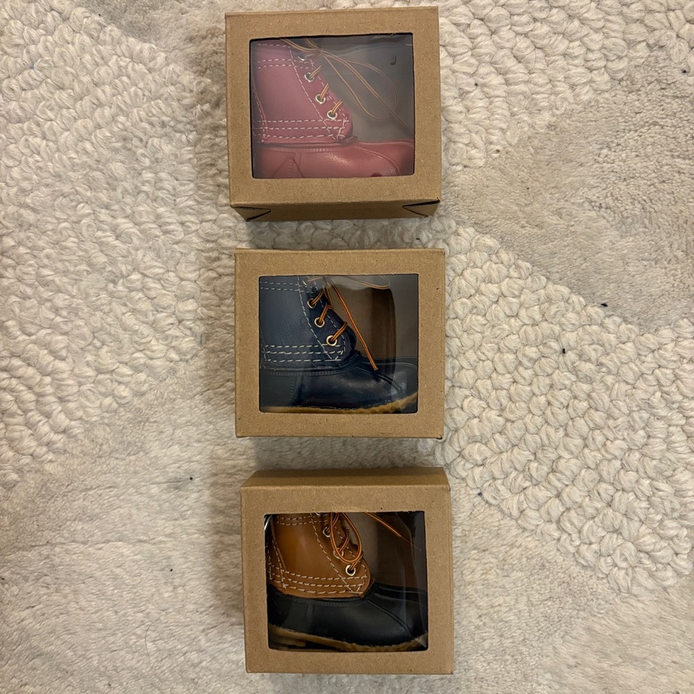Set of 3 L.L. Bean Mini Boot Key Chains / Ornaments - Picture 2 of 2